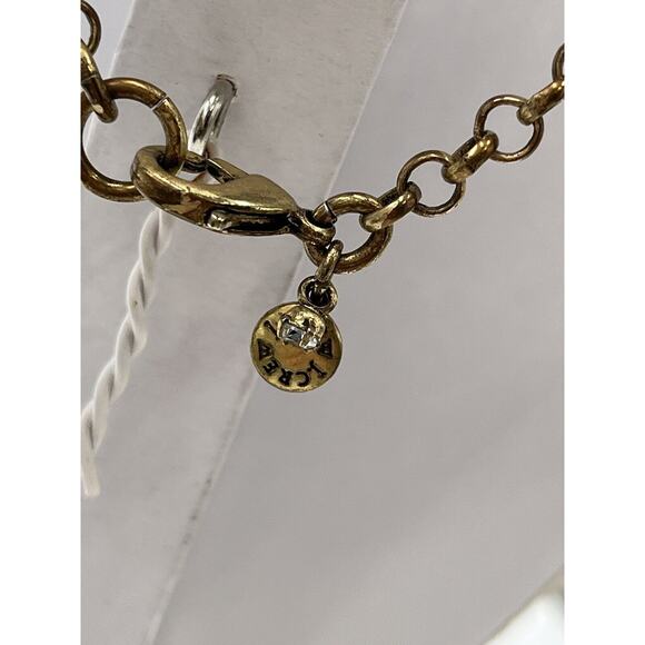 J. Crew White Chunky Bold Icy 3D Flower Rose Gold Tone Statement Necklace 21" - Picture 5 of 13